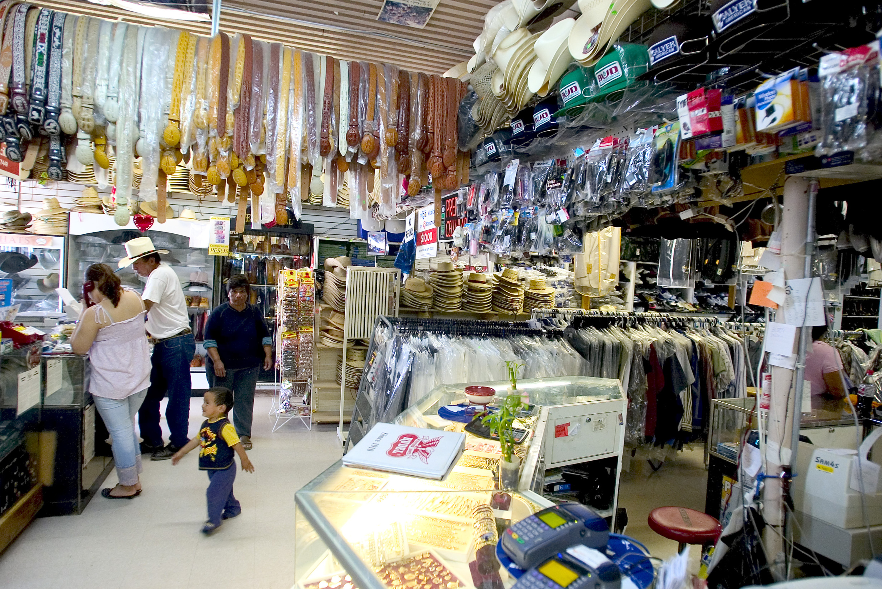 A store with various accouterments in Huron, California. 2007